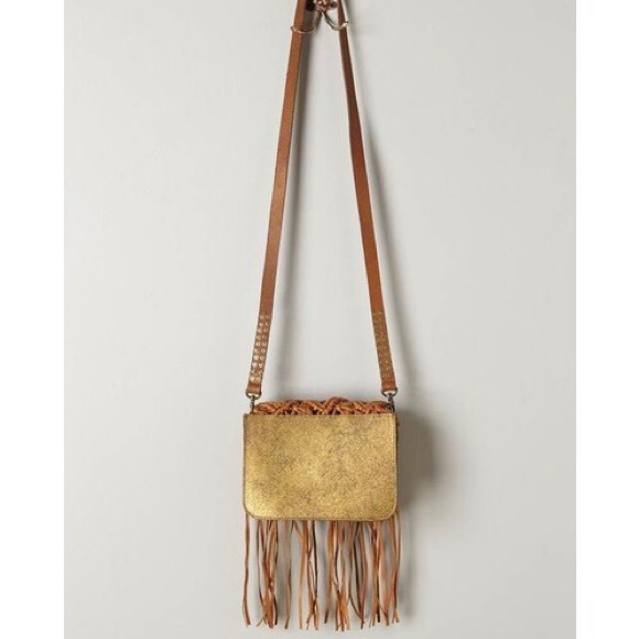 Anthropologie fringe leather braided crossbody bag - Picture 5 of 16